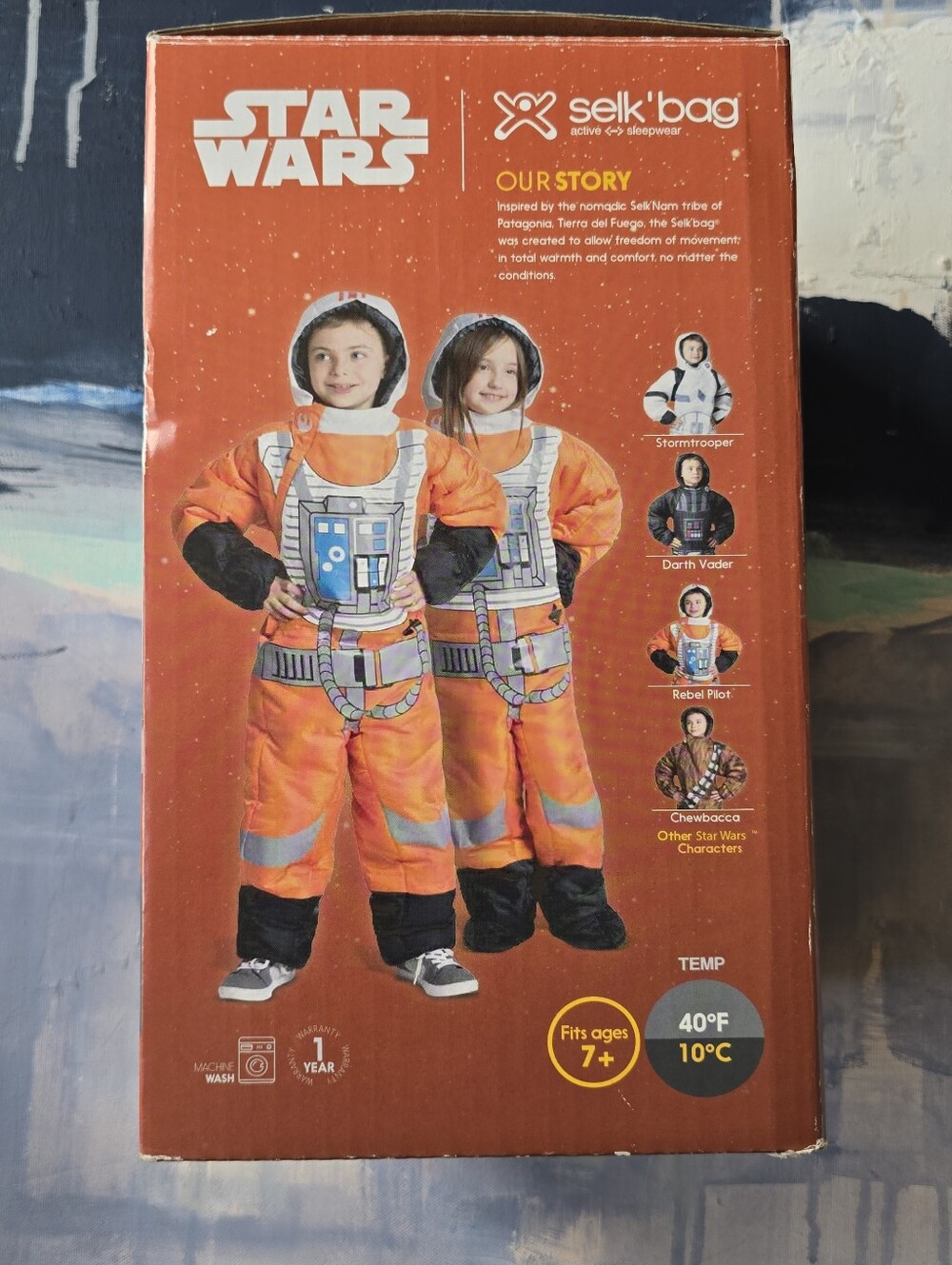 NIB Selk'bag - Star Wars Youth Rebel Pilot Sleeping Bag Size L Box & Bag